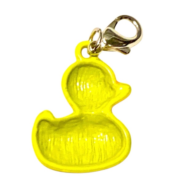 Silver, Yellow, & Crystal Duck w/Lobster clasp Zipper pull, purse, shoe Charm - Picture 7 of 7